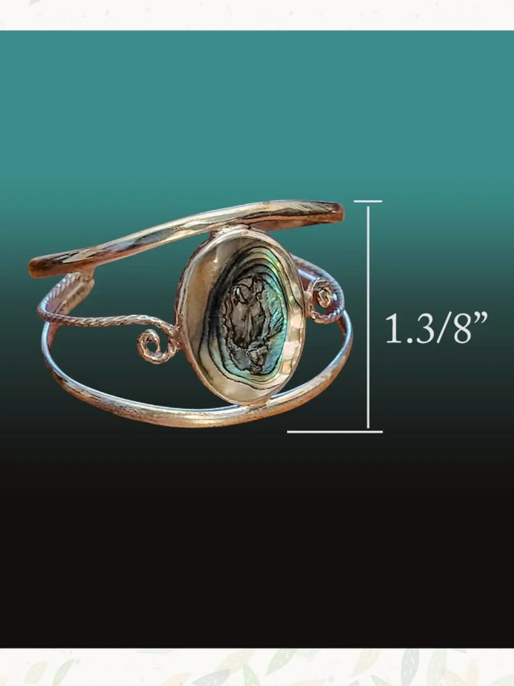 Vintage Silver and Oval Abalone Shell Alpaca Silver Mexico Cuff Bracelet